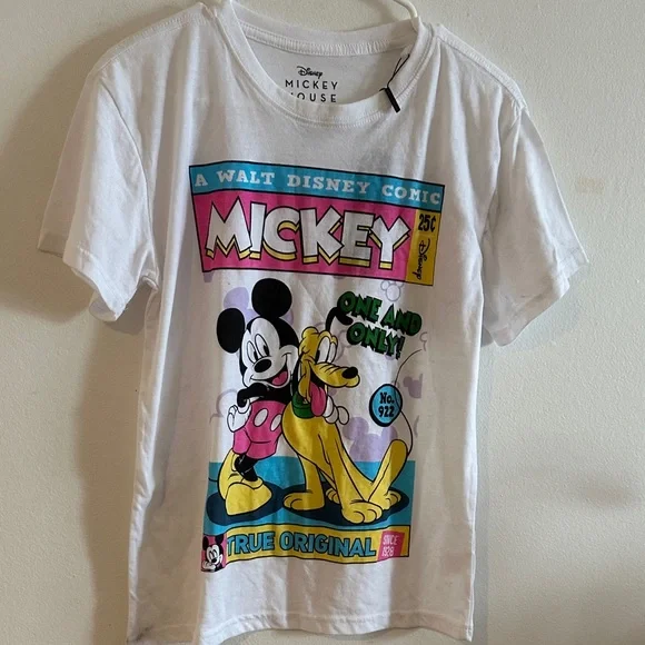 Disney Mickey & Pluto Comic Tee - White and Pink - Picture 3 of 4